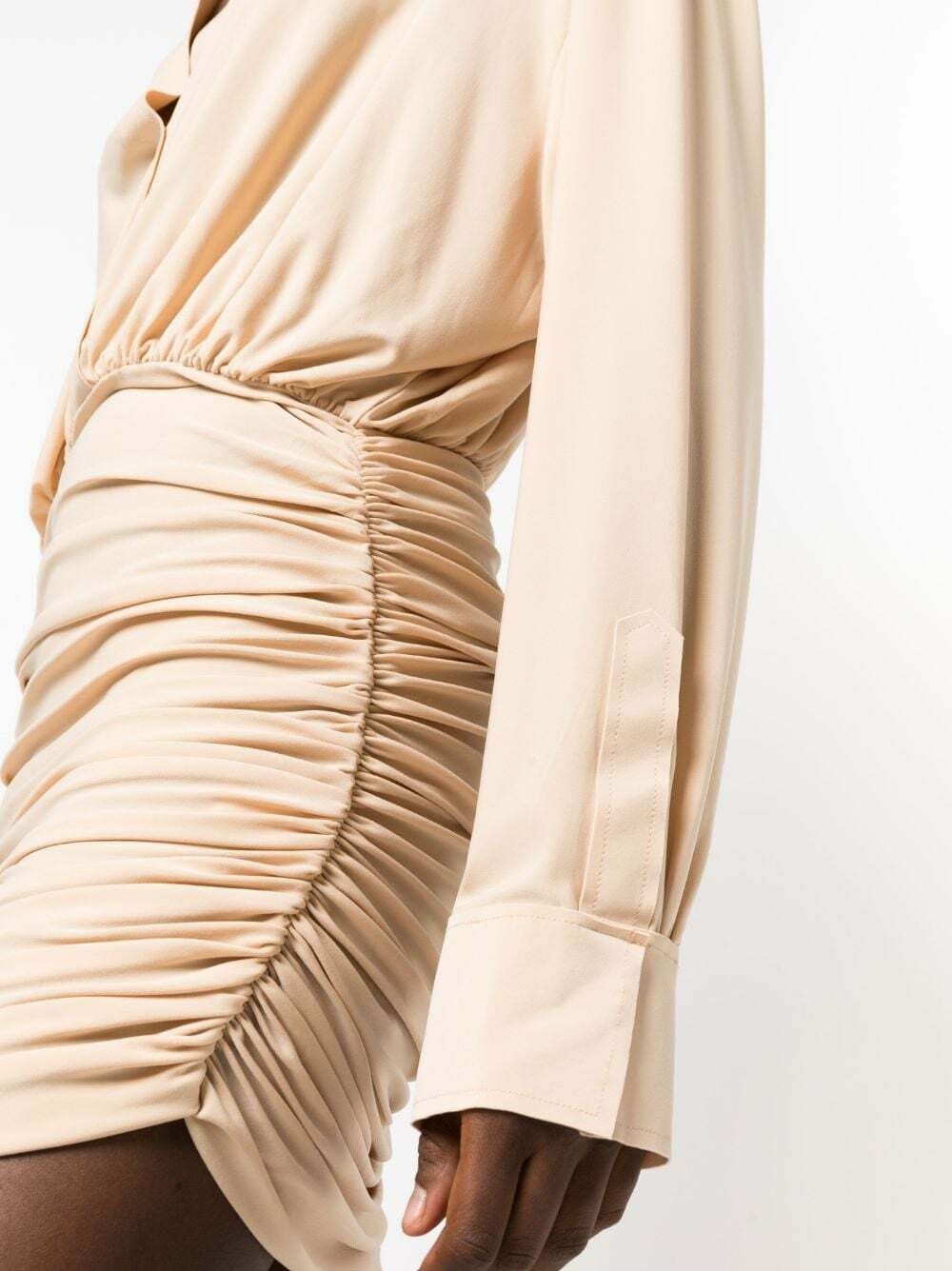 norma kamali ruched shirt dress NORMA KAMALI