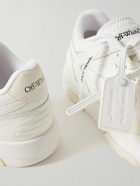 Off-White - Out of Office Suede-Trimmed Leather and Mesh Sneakers - Silver