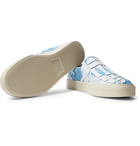 AMIRI - Skel-Toe Tie-Dye Canvas and Leather Slip-On Sneakers - Blue