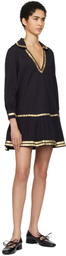 Bode Black Tinsel Tape Minidress