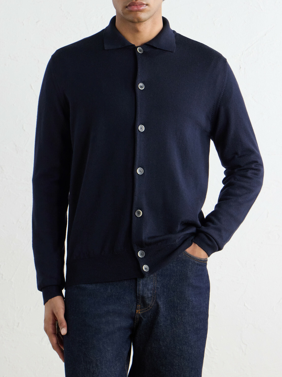 Altea - Virgin Wool Cardigan - Blue