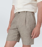 Sunspel Pleated linen shorts