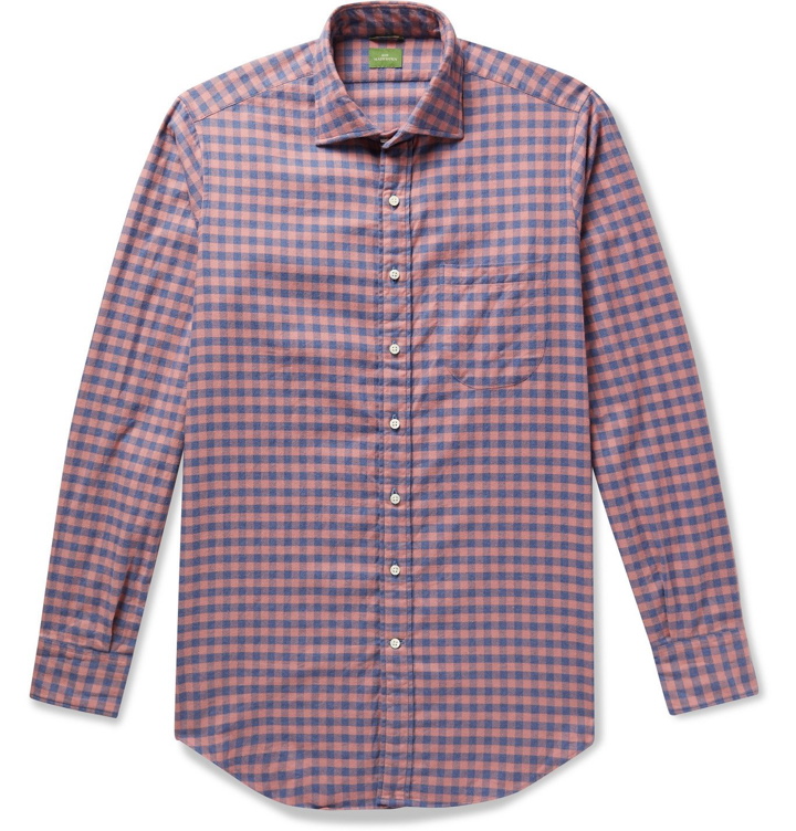 Photo: Sid Mashburn - Gingham Cotton-Flannel Shirt - Pink