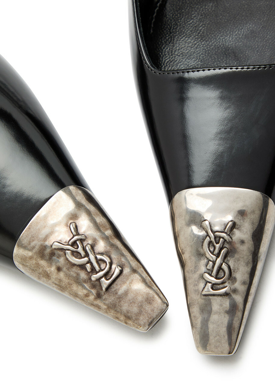 Saint Laurent Jeanne 75 Patent Leather Slingback Pumps