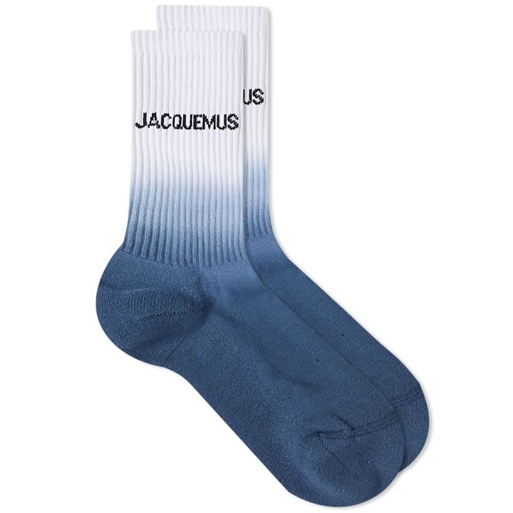 Photo: Jacquemus Men's Fade Logo Socks in Navy