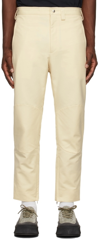 Photo: Jil Sander Off-White Cotton Zipped Ankle Trousers