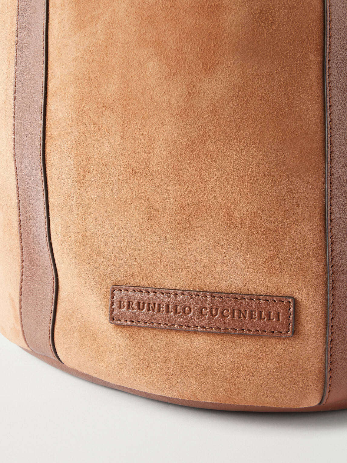 Brunello Cucinelli - Leather-Trimmed Suede Backpack