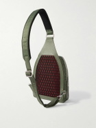 Christian Louboutin - Logo-Debossed Mesh-Trimmed Leather Sling Backpack