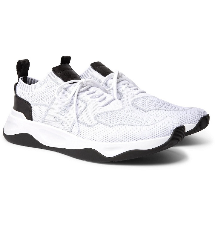 Photo: Berluti - Leather-Trimmed Mesh Sneakers - White