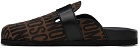 Moschino Black & Brown Logo Slippers