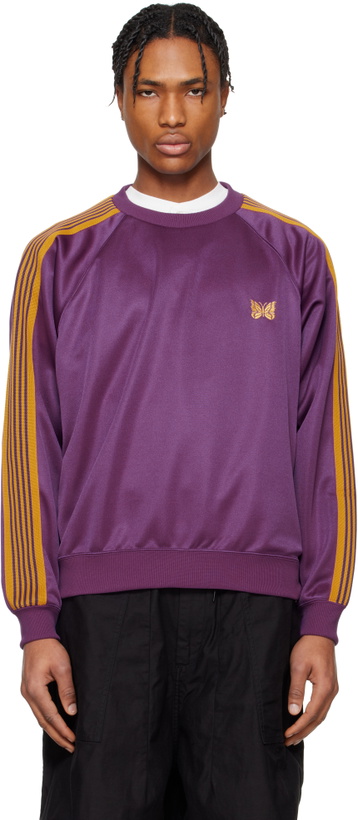Photo: NEEDLES Purple Track Crew Neck Sweatshirt