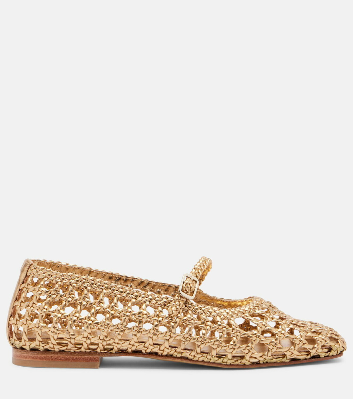Souliers Martinez Paris woven leather Mary Jane flats