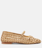 Souliers Martinez Paris woven leather Mary Jane flats