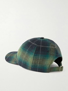 LOEWE - Leather-Trimmed Checked Cotton-Flannel Baseball Cap