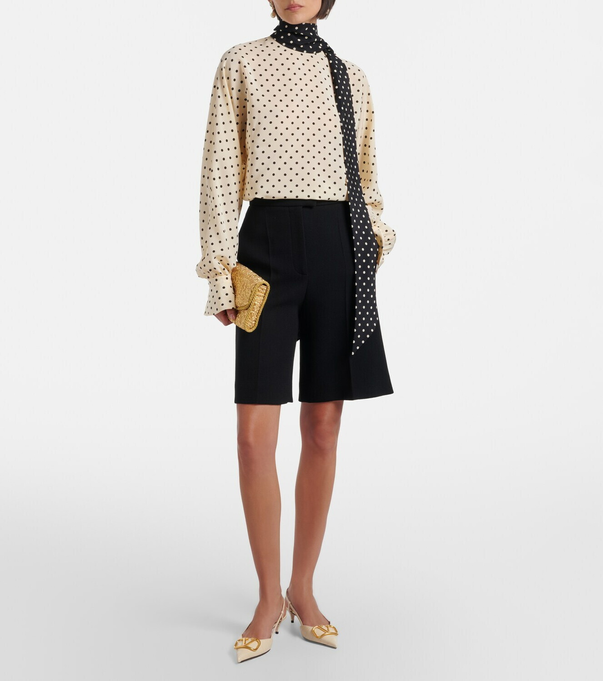 Valentino VGold virgin wool Bermuda shorts