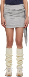 TheOpen Product Gray Tie-Up Miniskirt