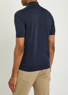 Lardini Fine-knit Cotton Polo Shirt Blue