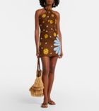 Cala de la Cruz Venta halterneck floral minidress