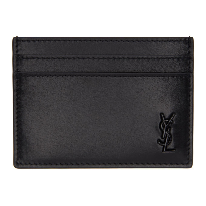 Photo: Saint Laurent Black Tiny Monogramme Card Holder