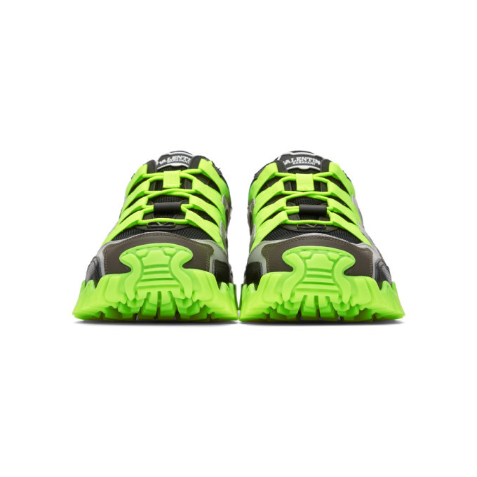 Valentino Black and Yellow Climbers Sneakers