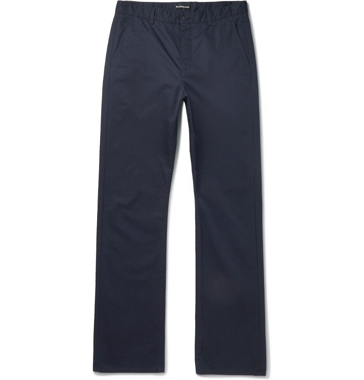 Photo: Balenciaga - Navy Cotton-Twill Trousers - Navy