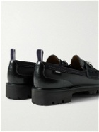 G.H. Bass & Co. - Nicholas Daley Lincoln Weejuns® Embellished Suede-Trimmed Croc-Effect Leather Loafers - Black