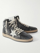 Golden Goose - Sky Star Distressed Leather High-Top Sneakers - Black