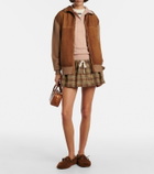 Miu Miu Suede-trimmed shearling boat shoes