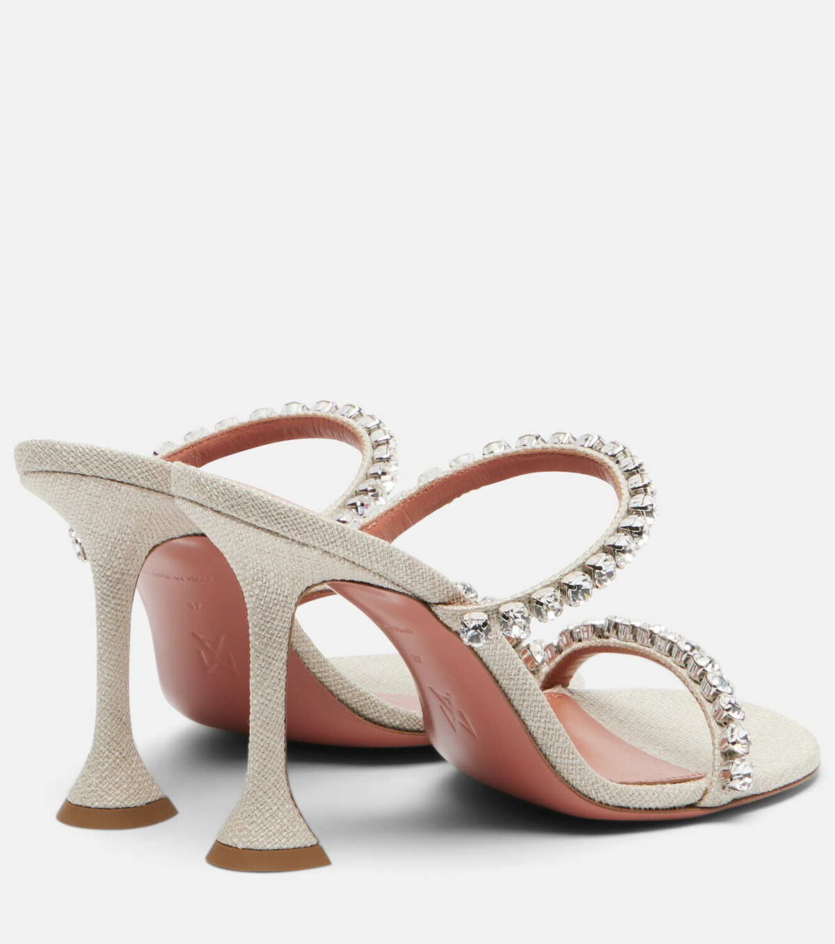 Amina Muaddi Gigi embellished canvas mules