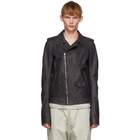 Rick Owens Blue Leather Stooges Jacket