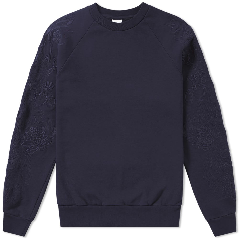 Dries Van Noten Embroidered Sleeve Sweat Blue Dries Van Noten