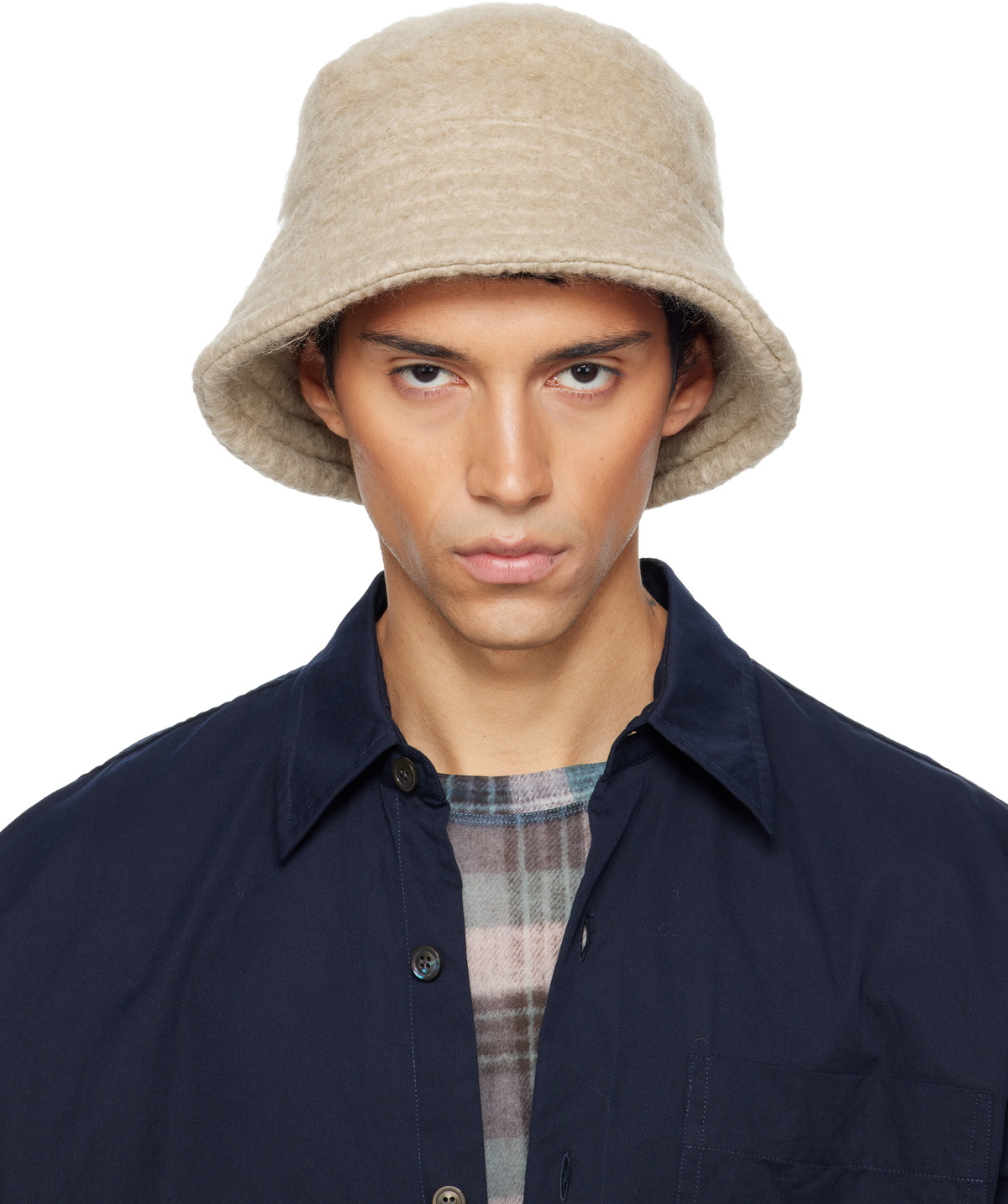 DRIES VAN NOTEN ネイビー バケットハット Dries Van Noten Blue Mohair Bucket Hat Dries Van Noten