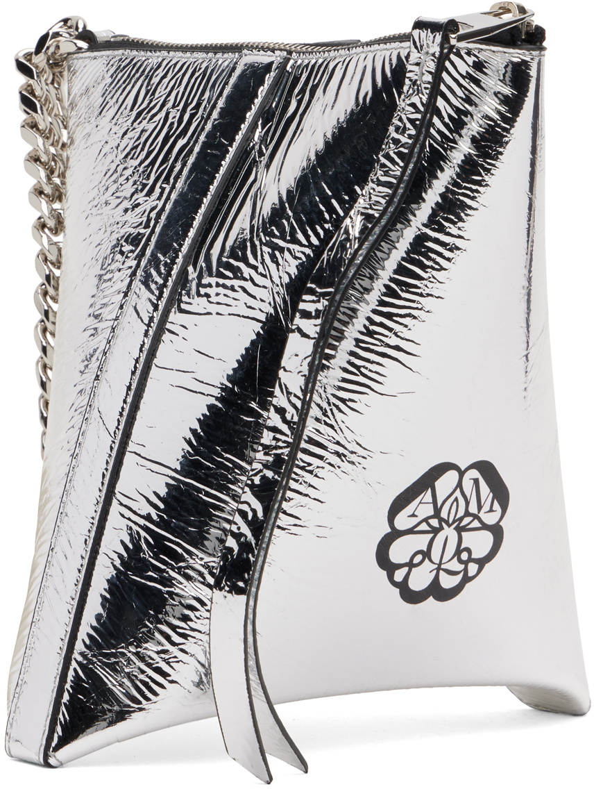 Alexander McQueen Silver 'The Curve' Pouch Alexander McQueen