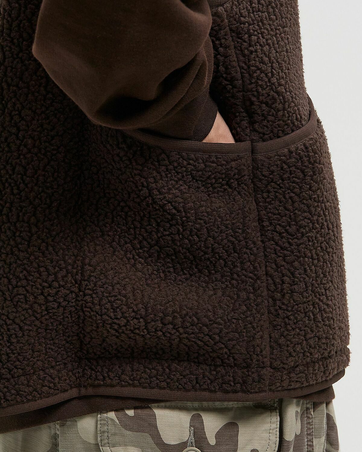 Pas Normal Studios Off-Race Pile Fleece Vest Brown Men