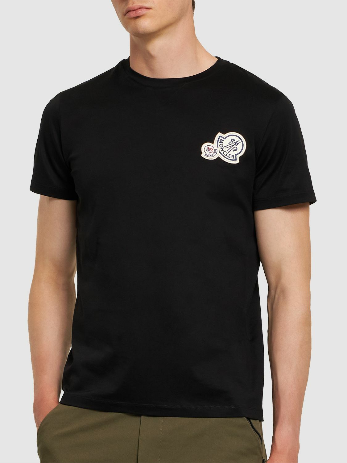 【送関込】MONCLER☆Cotton jersey t-shirt with logo patch MONCLER - Logo Patch Cotton Jersey T-shirt Moncler