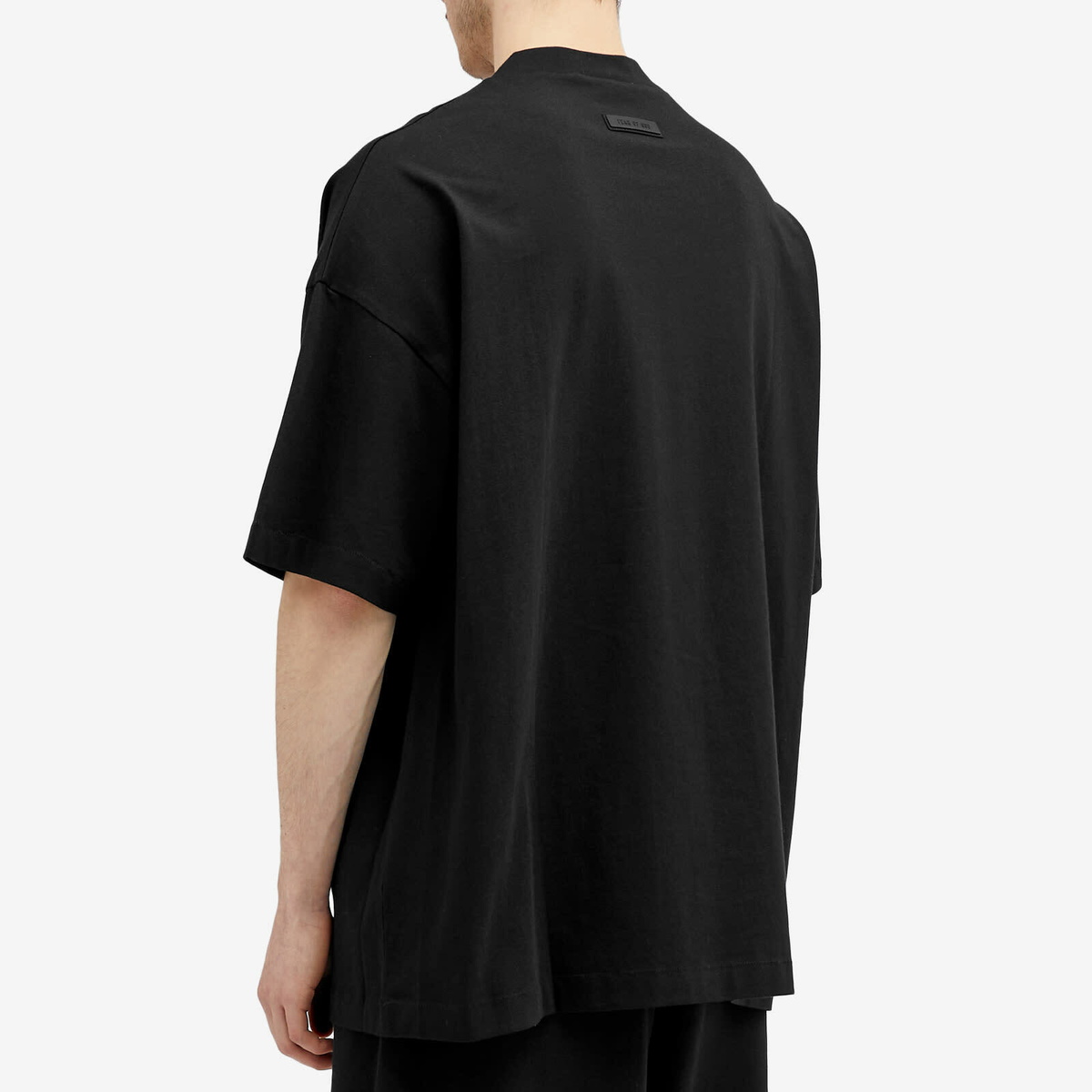 Fear of God ESSENTIALS Men's Spring Tab Crew Neck T-Shirt in Jet Black