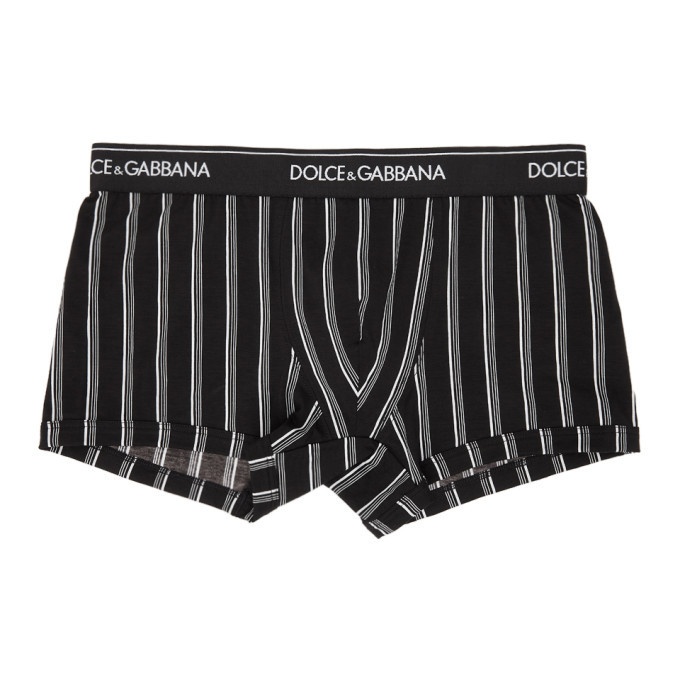 Photo: Dolce and Gabbana Black and White Stripe Boxers