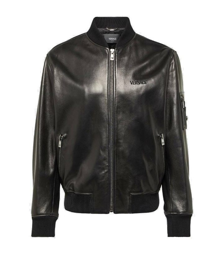 Photo: Versace Leather bomber jacket