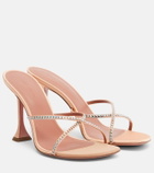 Amina Muaddi Sally crystal-embellished satin mules