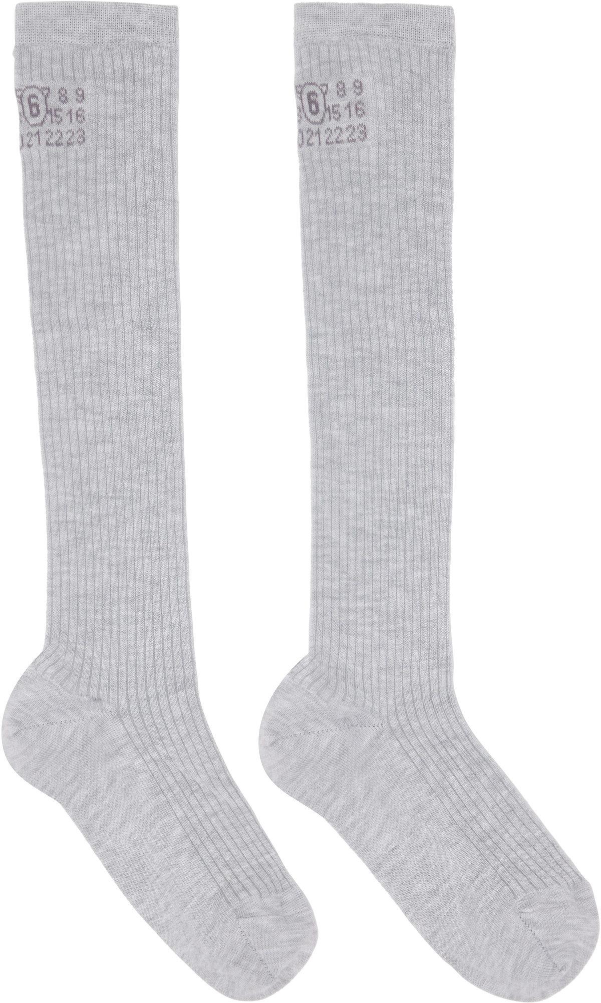 MM6 Maison Margiela Gray Knee-High Socks