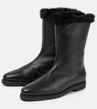 Toteme - Faux fur-lined leather ankle boots