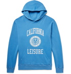 Pasadena Leisure Club - Printed Pigment-Dyed Enzyme-Washed Cotton-Jersey Hoodie - Blue