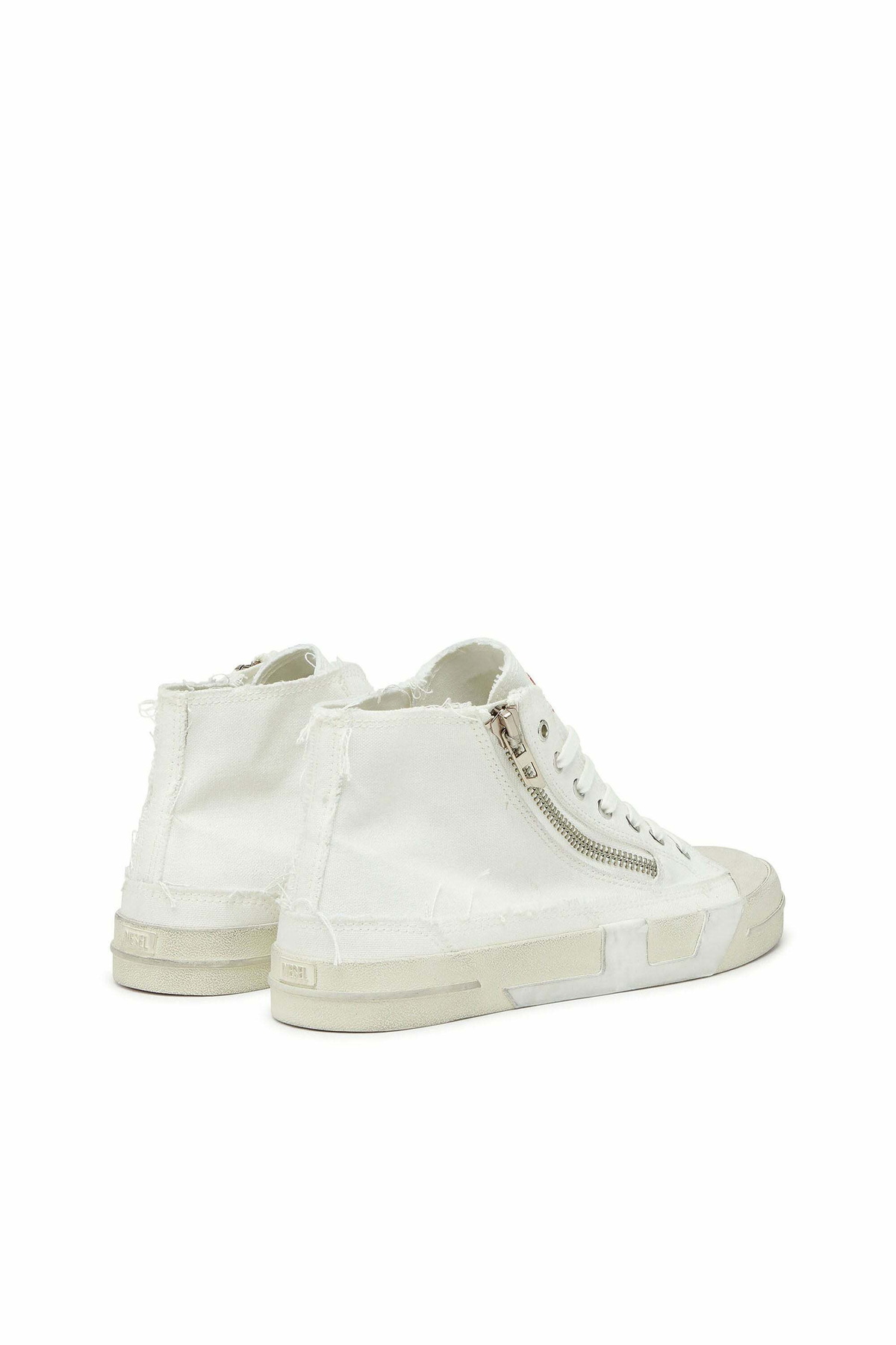 Diesel S-D-Verse - Sneakers in frayed canvas with D logo - Sneakers Mens in White