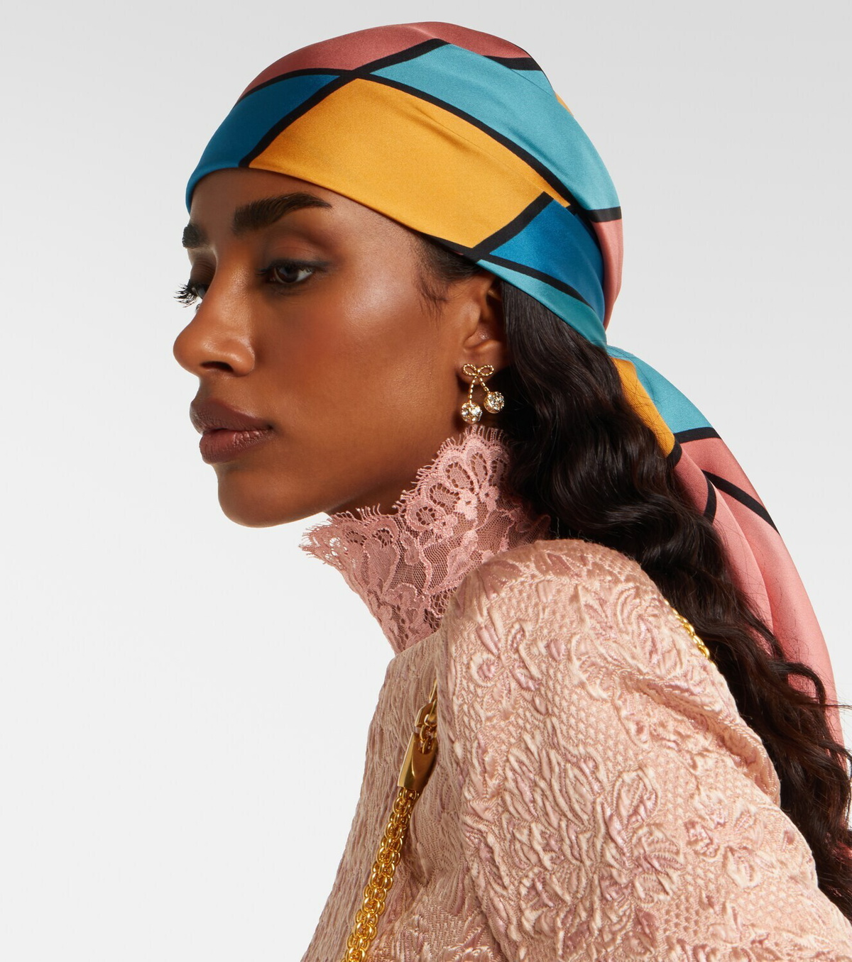 Valentino Rhombelle checked silk scarf