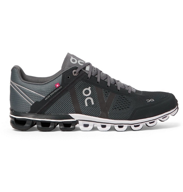 Photo: On - Cloudflow Rubber-Trimmed Mesh and Shell Running Sneakers - Black
