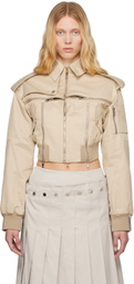 Rokh Beige Broken Harrington Jacket