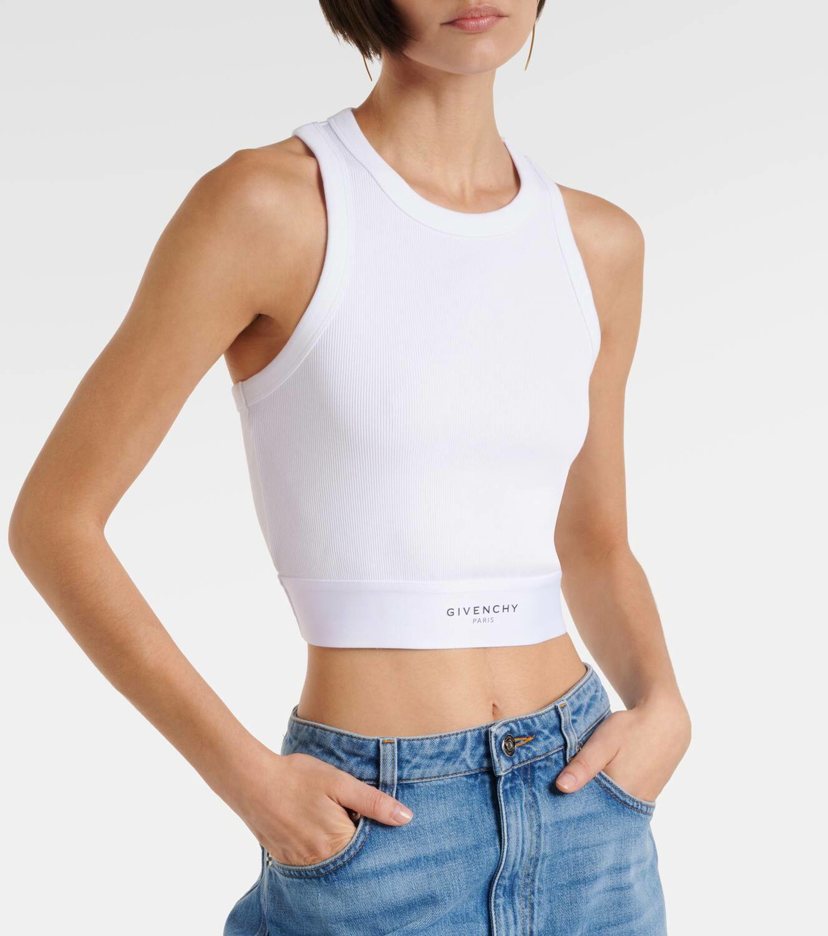 Givenchy Logo ribbed cotton tank top
