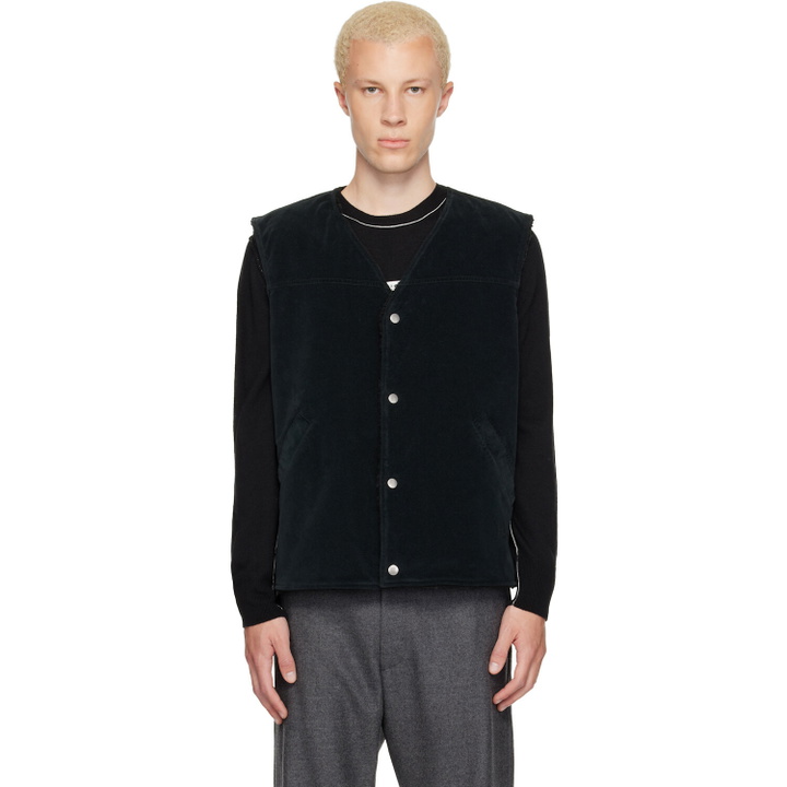 Photo: MM6 Maison Margiela Black Faux-Suede Vest
