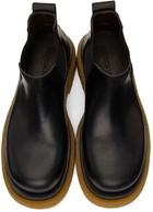 Bottega Veneta Black & Tan Crepe Sole Low Lug Chelsea Boots