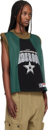 Andersson Bell Khaki & Green Layered Roll Up Basketball Jersey T-shirt